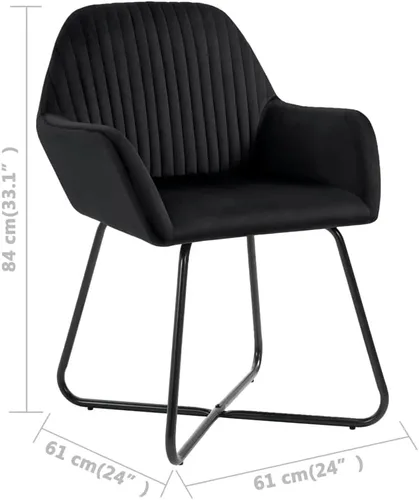 Miniatura 2 de Dining Chairs Set of 2, Black Velvet Upholstered Kitchen Chairs, Modern Design for Dining Room, Comfortable Seating, Easy Assembly
