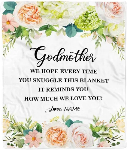 Miniatura 22 de Manta personalizada con texto en inglés «To My Godmother from Goddaughter Godson Thank You for Being My Godmother», para Día de la Madre