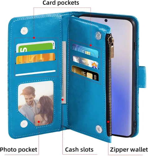 Miniatura 3 de Asuwish Funda de teléfono para Samsung Galaxy Note 20 Glaxay Note20 5G con protector de pantalla de vidrio templado y soporte para tarjeta de Azul
