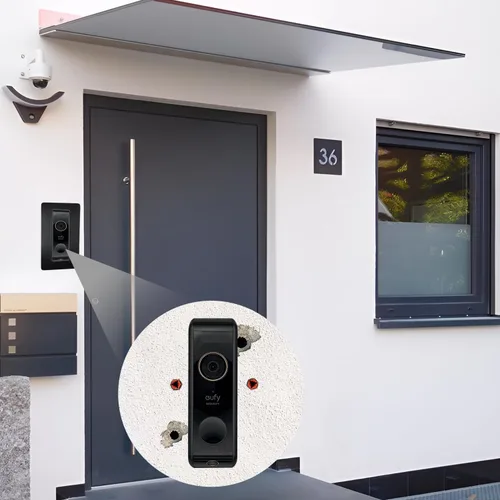 Miniatura 4 de Placa frontal de acero inoxidable, accesorios para UE - timbre de video - Fy/Video Doorbell, E340, 2K HD, S330, C30, C31, delgado, soporte, placa