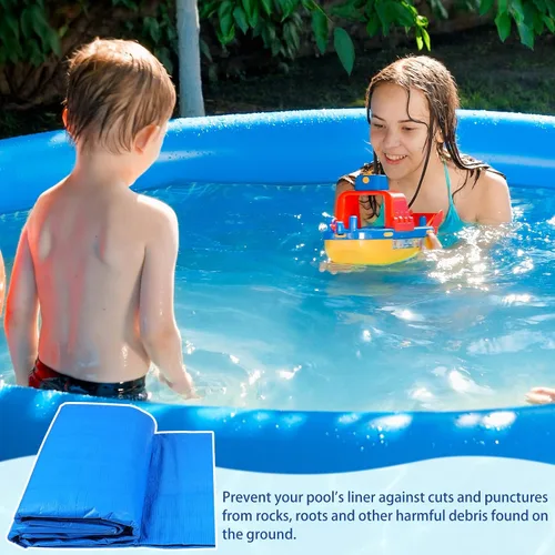 Miniatura 6 de Boao Almohadilla de revestimiento de piscina de 18 pies para piscinas sobre el suelo, lona para proteger la piscina inflable, tela debajo del suelo