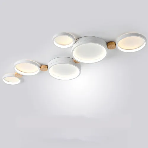 Miniatura 10 de Lámpara de techo LED de 3 luces, 22 pulgadas, moderna lámpara de techo empotrada de madera de 20 W regulable para sala de estar, dormitorio, cocina