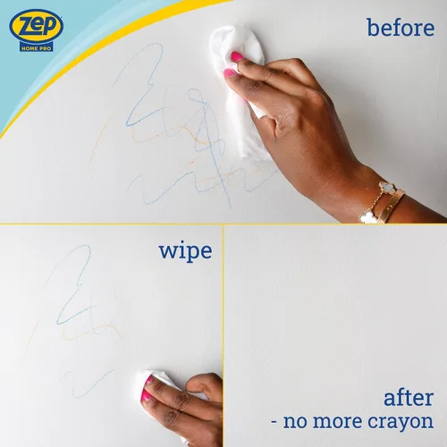 Miniatura 5 de Zep Home Pro Clean Eraser Wipes 50 unidades - R59112- Elimina rasguños, huellas de manos, crayón, greese para usar en paredes, zócalos, puertas