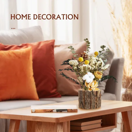 Miniatura 6 de DOITOOL Maceta de troncos de troncos de madera, maceta rústica de corteza para centros de mesa, bodas, fiestas, hogar, oficina, balcón, decoración