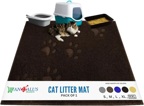 Miniatura 42 de Andalus Tapete Pequeño para Arena de Gatos, Paquete de 1 - Impermeable, Antideslizante y Fácil de Limpiar, Tapete para Caja de Arena de Gatos