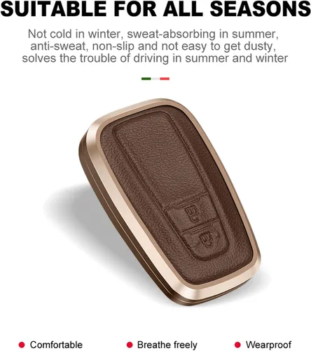 Miniatura 5 de KUNGKIC Funda inteligente para llavero de automóvil para Toyota CHR C-HR Camry Prius Prado Corolla RAV4 aleación de aluminio y protector de cuero