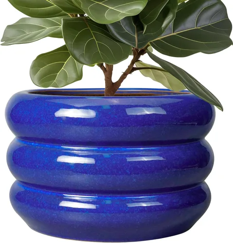 Miniatura 36 de Maceta de cerámica SQOWL para plantas de 8 pulgadas - Maceta de interior con orificio de drenaje para plantas de exterior, maceta floral moderna