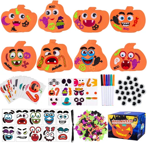 Max Fun 332 piezas de manualidades de Halloween para niños, actividades de Halloween, calabazas de espuma para manualidades, kits de regalo, juego