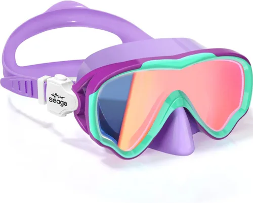 Miniatura 21 de Seago Gafas de natación para niños, máscara de buceo para jóvenes (5-15), antivaho 180° visión clara