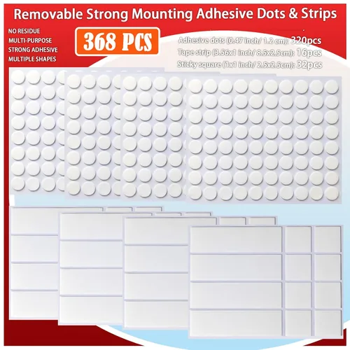 Miniatura 8 de Urdar Brunnr Cinta de doble cara para colgar pósteres, decoraciones, adhesivo fuerte extraíble para montaje, tiras con puntos para globos, foto