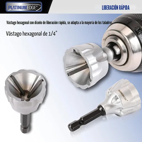 Miniatura 7 de PLATINUMEDGE Herramienta de desbarbado de chaflán externo, hoja de carburo YG8, broca de desbarbado, herramienta de eliminación de rebabas, vástago