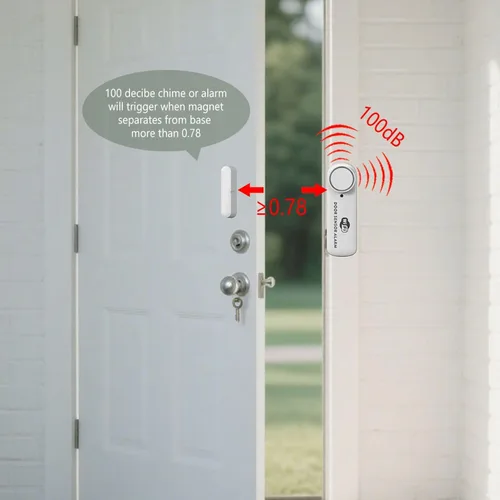 Miniatura 3 de Sensor de alarma inteligente WiFi para puerta y ventana (paquete de 1) - Alerta antirrobo de 100 dB para seguridad de los niños y seguridad