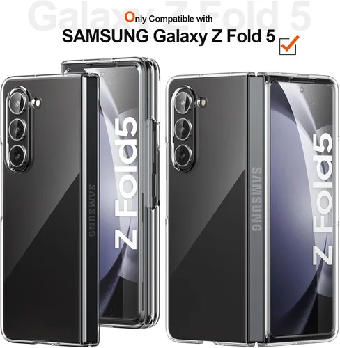 Miniatura 2 de Foluu Funda transparente para Samsung Galaxy Z Fold 5 con protector de pantalla frontal integrado, resistente a los arañazos, carcasa protectora