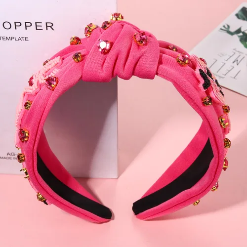 Miniatura 3 de mokkia Diademas de corazón para el día de San Valentín para mujer, accesorios para el día de San Valentín, diadema anudada con corazón con cuentas