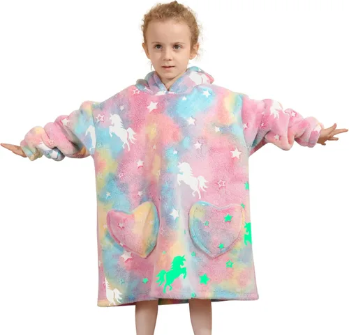 Miniatura 11 de Fiosnow Manta con Capucha de Dinosaurio para Niños Pequeños de 2 a 6 Años, Sudaderas con Capucha Extragrandes para Niñas y Niños