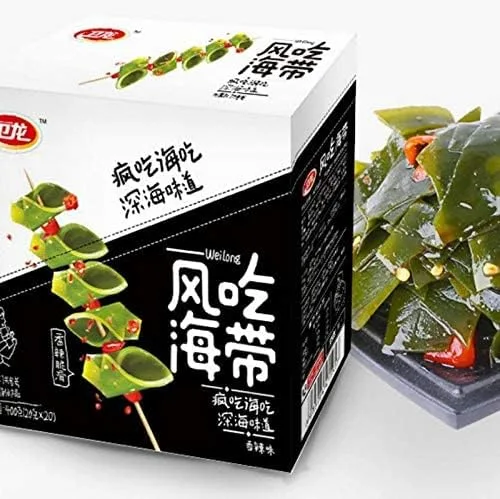 Miniatura 2 de WeiLong Latiao, Damianjin Gluten picante, Wei Long Konjac 20 bolsitas/12.70 oz de aperitivo chino, viento come algas, papas picantes casuales