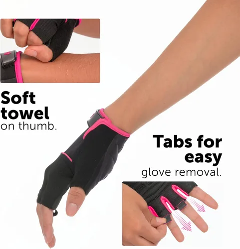 Miniatura 3 de GW Bicycles - Guantes de ciclismo Guantes de bicicleta de medio dedo para hombres y mujeres con cuero sintético en la palma