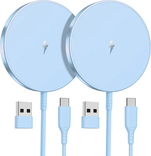 OANDYS Cargador inalámbrico magnético de 15 W, cargador seguro rápido para 16/15/14/13/12 Series 2 Pack de 5 pies de cable inalámbrico almohadilla