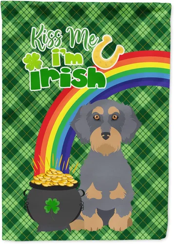 Miniatura 162 de Caroline's Treasures WDK4731GF - Bandera decorativa para jardín del día de San Patricio, color negro y tostado, Airedale Terrier, para jardín