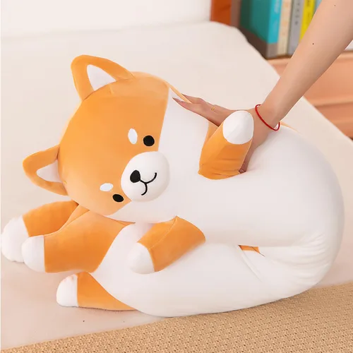 Miniatura 2 de Kekeso Almohada gigante de Shiba Inu de felpa - Almohada suave de dibujos animados para abrazar a perros para niños - Amarillo, 70cm