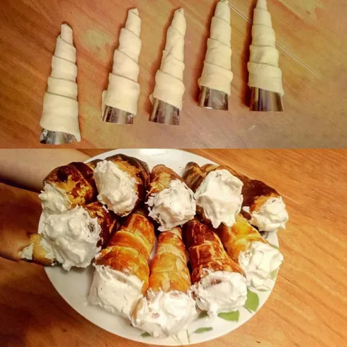 Miniatura 5 de 10 moldes de cuerno de crema para hornear, moldes de cono de croissant de acero inoxidable de 5 pulgadas
