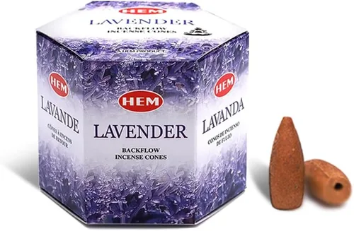 Miniatura 13 de HEM Lotus Backflow - Conos de incienso marrón Aroma de larga duración para positividad y aire puro Hierbas puras, polvo de madera Aromaterapia