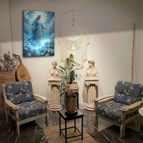 Miniatura 2 de Lienzo de Arte de Pared de la Virgen María. Pintura de Arte Católico. Pósteres de la Madre de Jesús, Arte Impreso para la Iglesia, Dormitorio, Sala