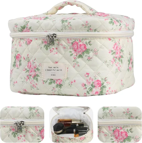 Miniatura 3 de NATINSA Bonita bolsa de maquillaje para mujer (2 unidades), bolsas de cosméticos de viaje, bolsa organizadora de artículos de tocador con diseño 21