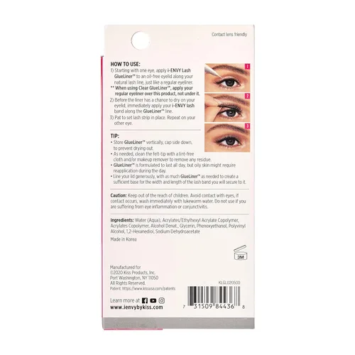 Miniatura 2 de i-Envy - Pegamento de pestañas 2 en 1, adhesivo de pestañas y delineador de ojos en uno (0.02 onzas), aplicación rápida y precisa, acabado mate