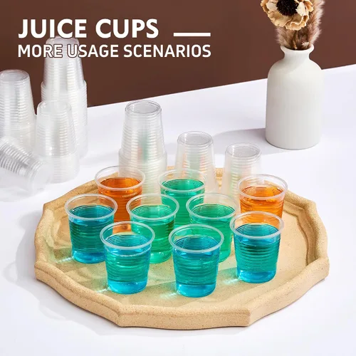 Miniatura 4 de YEEHAW Paquete de 100 vasos de plástico de baño de 3 onzas, vasos desechables para enjuague bucal, vaso pequeño de plástico de 3 onzas para bebidas