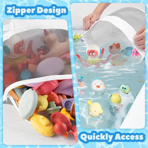 Miniatura 3 de UNEEDE Organizador de juguetes de baño, organizador de juguetes de bañera de 4.15 galones, soporte de juguetes de baño de acceso rápido para bañera
