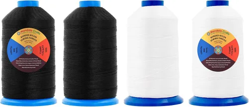 Miniatura 210 de Mandala Crafts - Hilo de nailon para coser cuero, tapicería, mezclilla y para trenzar el pelo; resistente, 1500 yardas, tamaño 69 T70 Marrón