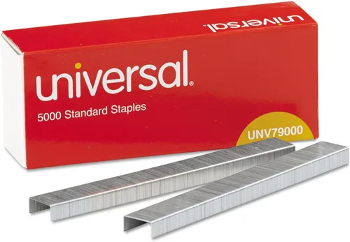 Universal Grapas estándar, punta de cincel, acero, 5000 / caja, paquete de 5