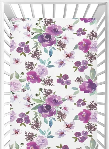 Miniatura 9 de CaTaKu Sábanas de cuna para niñas y niños – Sábanas de bebé bohemias con flores silvestres, sábanas de colchón neutro para cuna para cama