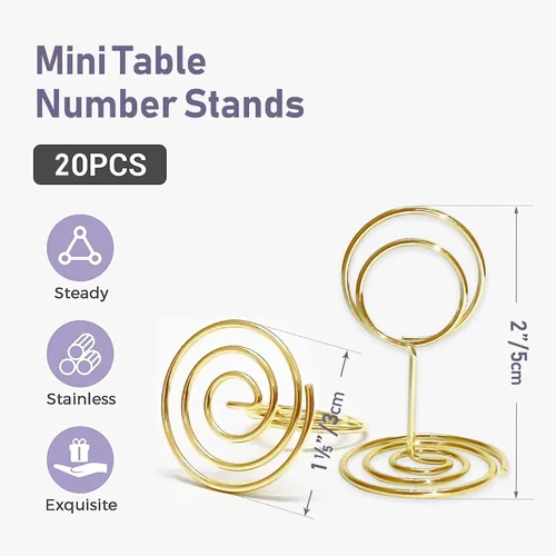 Miniatura 4 de Soportes para números de mesa, 20 unidades, 3.35 pulgadas, soportes para números de mesa para bodas, fiestas, graduaciones, recepciones