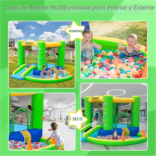 Miniatura 4 de FBSPORT Castillo inflable para niños, tobogán de castillo de rebote para interiores y exteriores, castillo inflable para niños pequeños, casa