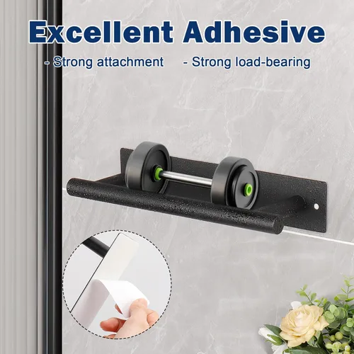 Miniatura 5 de NearMoon Toallero autoadhesivo para toallas de mano/anillo de toalla, barra de toalla de mano de acero inoxidable resistente al óxido, adhesivo