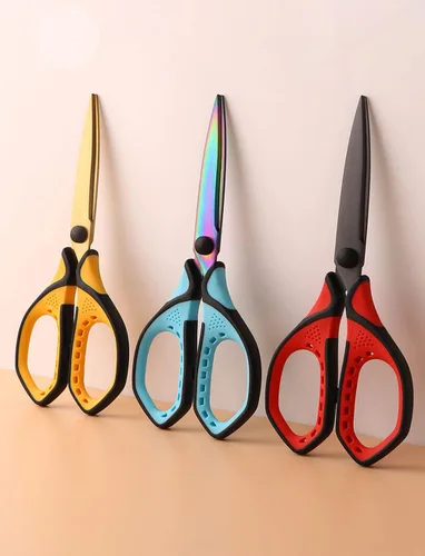 Miniatura 2 de Jasni Paquete de 3 tijeras antiadherentes de teflón de titanio de alta calidad de 7.5 pulgadas, sin óxido, tijeras súper afiladas, tijeras de agarre