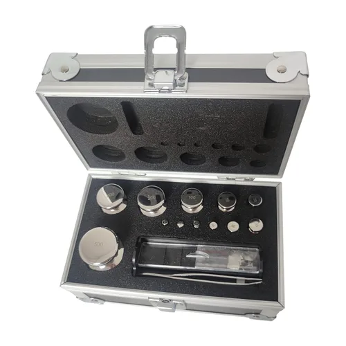 Miniatura 4 de F1 Grado 1mg-17.64 oz Kit de peso de calibración de acero inoxidable 25 piezas Pesos embalados en caja de aleación de aluminio para laboratorio