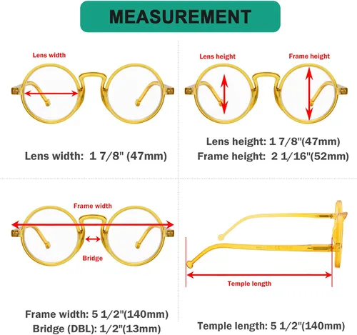 Miniatura 3 de Eyekepper Gafas de lectura redondas para mujeres y hombres lectores retro Amarillo