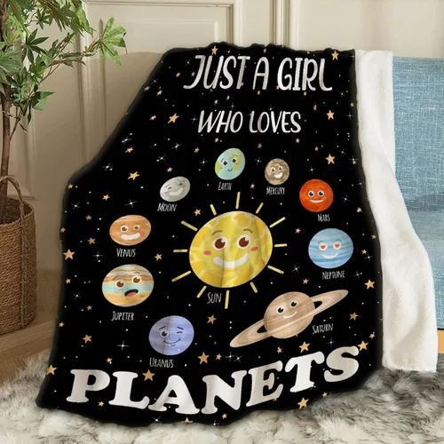 Miniatura 11 de Just A Boy Who Loves Planets & Solar - Manta de Lana Polar Franela Súper Suave y Divertida, Manta de Viaje para Cama, Sofá, Sillón, Nombre