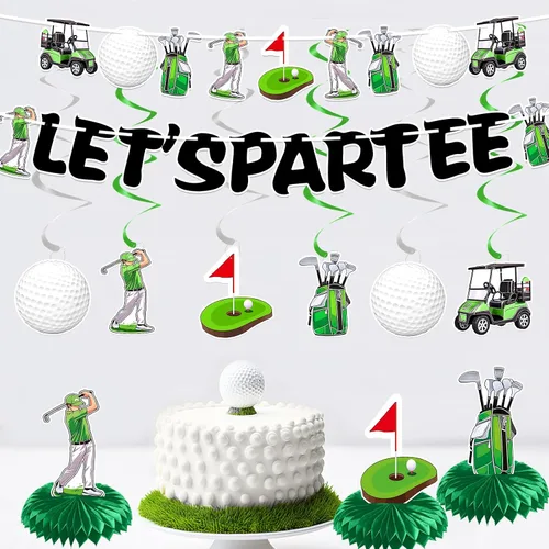 Miniatura 6 de Decoraciones de fiesta de cumpleaños de golf premontadas, decoraciones de fiesta temática de golf, decoraciones de golf para fiesta, cartel de golf