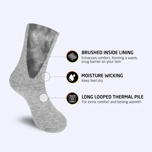 Miniatura 3 de HOT FEET 2 Pack Warm Cozy Thermal Socks for Women - Thick Insulated Crew for Cold Winter Weather