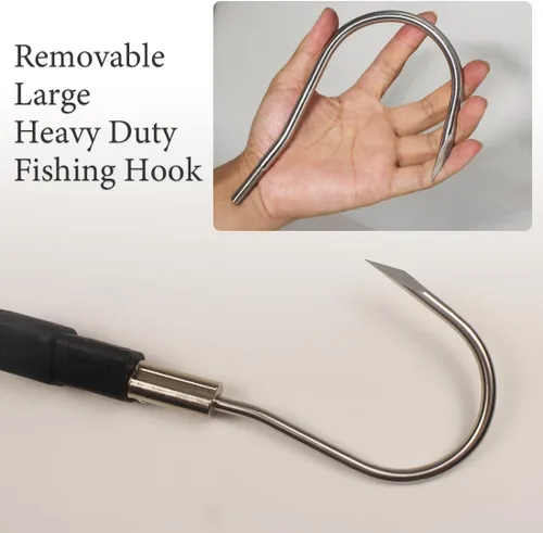 Miniatura 3 de Dutiplus Caña de pescar telescópica con dientes de 1~5, arpón de pesca de mar y hielo con barbas, lanza de pesca para caza de peces, ranas, topos