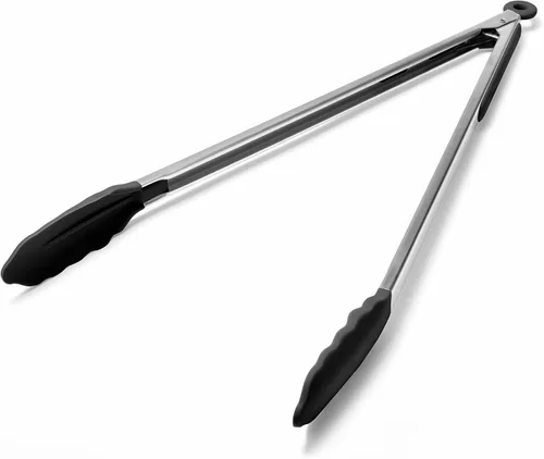 Miniatura 16 de Doosu Pinzas de cocina para cocinar: juego de pinzas para alimentos resistentes al calor de 600 °F con puntas de silicona antiarañazos, pinza