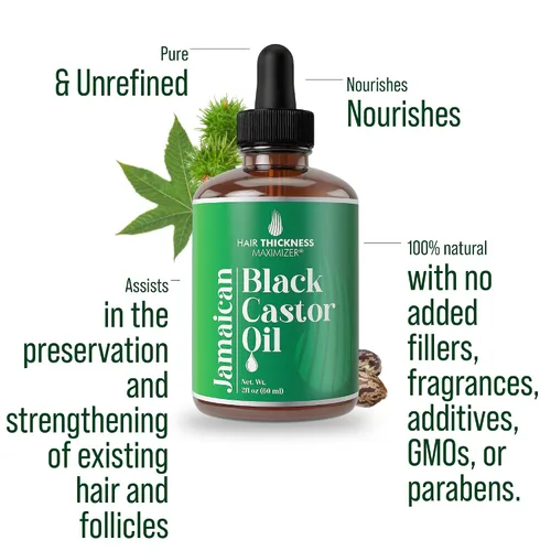 Miniatura 2 de Aceite de ricino negro jamaicano para el crecimiento del cabello. Fortalece e hidrata el adelgazamiento, el cabello seco para un cuero cabelludo
