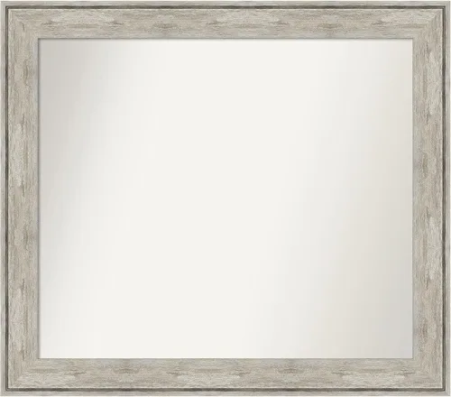 Miniatura 235 de Amanti Art Espejo de baño plateado para sobre fregadero, 28 x 47 pulgadas, espejo rectangular de plata imperial, marco de madera tradicional de gran