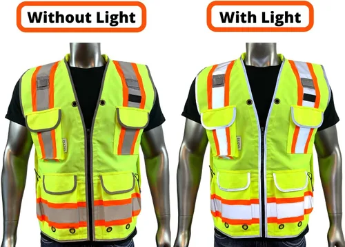 Miniatura 4 de REXZUS A Chaleco Reflectante Clase 2 Heavy Woven Dos Tonos Ingeniero Hi Viz Chaleco de Seguridad 3M 8712 Cinta Amarillo