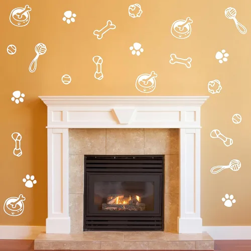 Miniatura 7 de Calcomanías de pared con diseño de pata de perro, juguete de perros, calcomanías de pared de vinilo extraíbles, calcomanías de huellas de perros