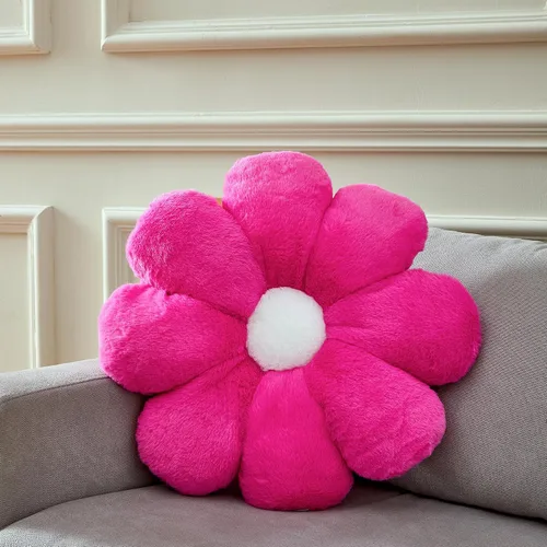 Miniatura 10 de Almohada de 17.7 Pulgadas en Rosa Caliente con Diseño de Margarita, Almohada Decorativa en Forma de Flor, Cojín para Niñas, Adultos, Linda